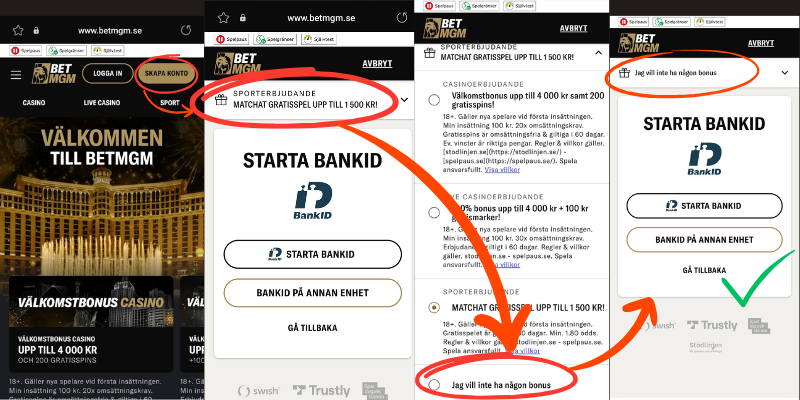 Hur man skapar ett konto hos BetMGM utan bonus