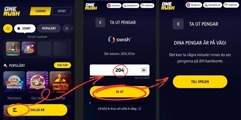 Hur man gör ett uttag hos Onerush