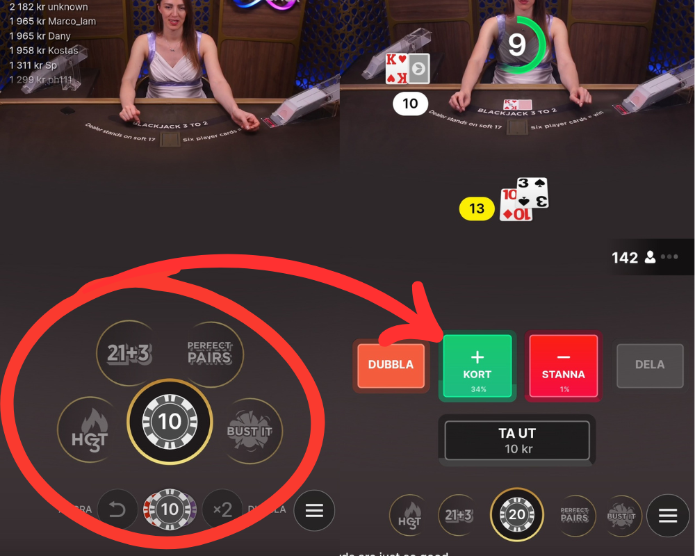 Hur man spelar Infinite Blackjack