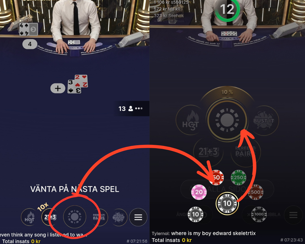 Hur man spelar Infinite Bet Stacker Blackjack