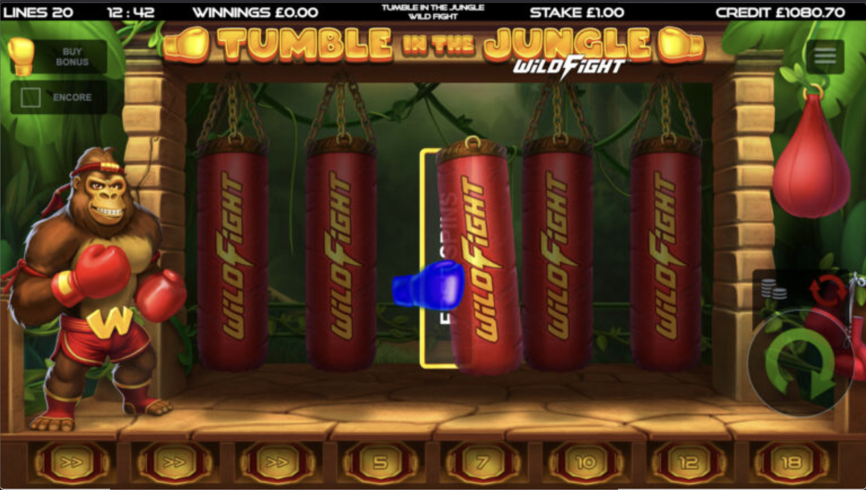 Tumble in the Jungle Wild Fight från Yggdrasil