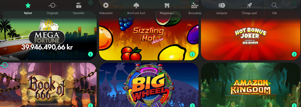 Bet365 casino spelutbud