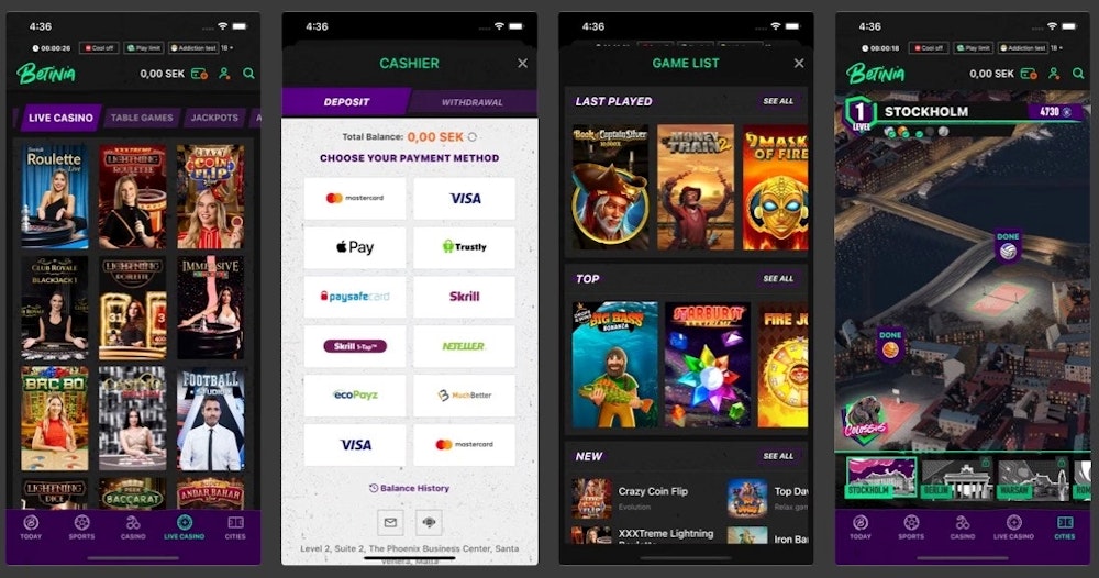 Betinia casino släpper en mobil app