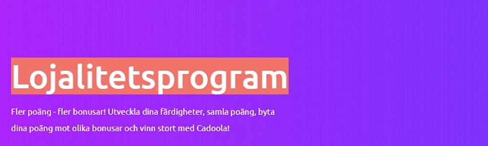 VIP och Lojalitetsprogram hos Cadoola