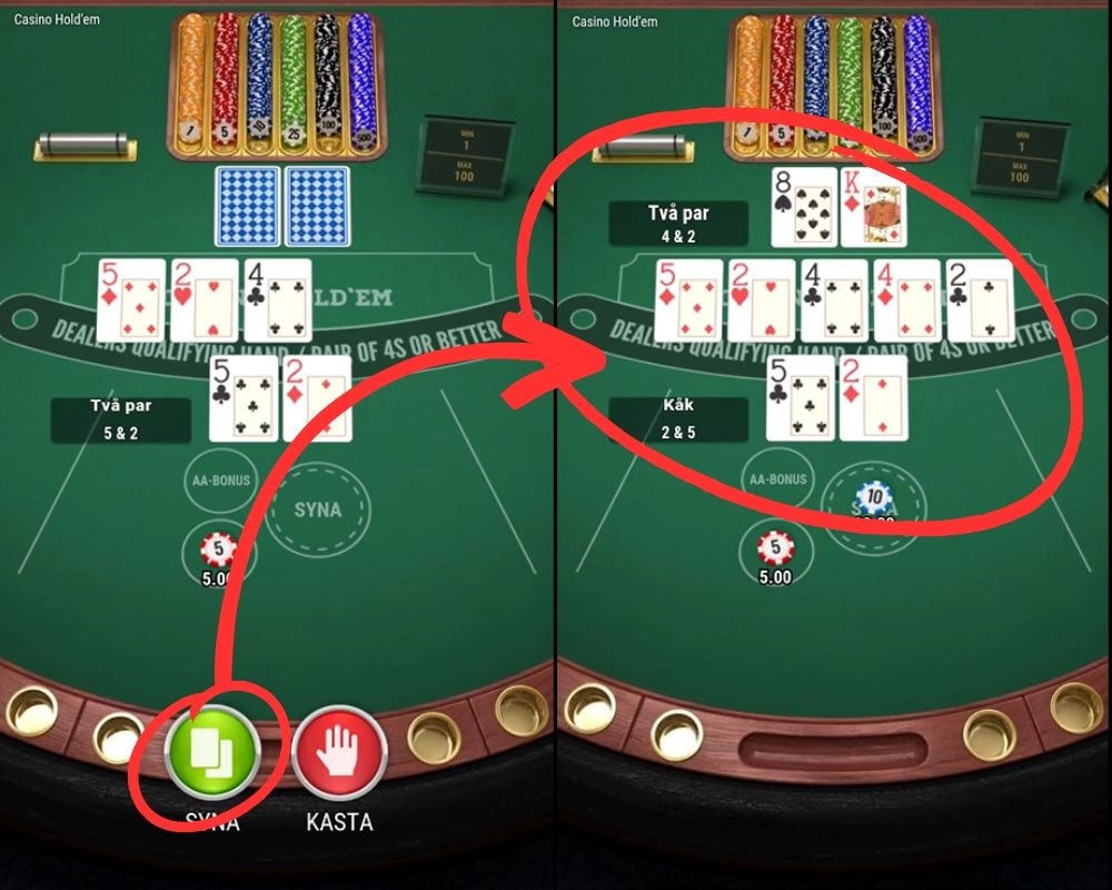 Här går det bra när vi spelar Hold Em