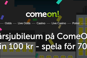 Sätt in 100 kr - Spela för 700kr hos ComeOn!