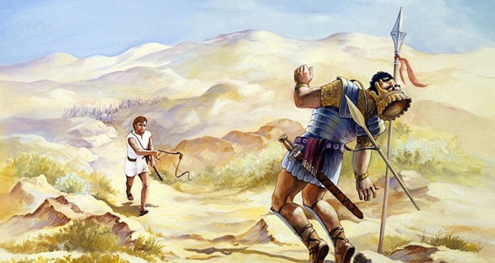 Kampen i bibeln mellan David o Goliat