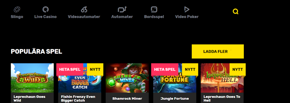 Hyper Casino spelutbud