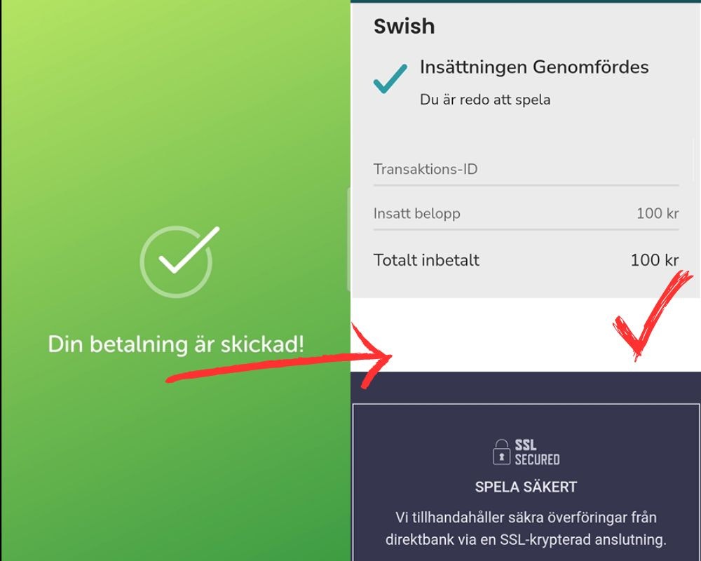  Insättning med Swish 3