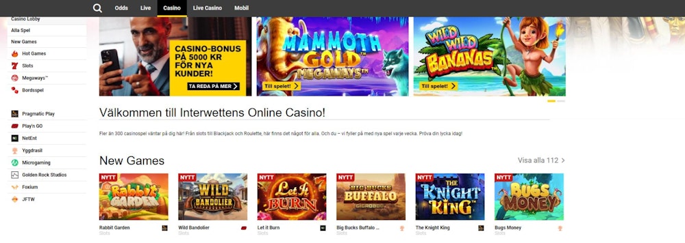 Interwetten casino spelutbud