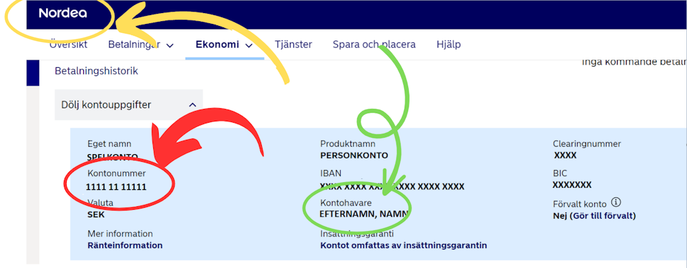 kontoutdrag verifiering guide kontrollera uppgifter