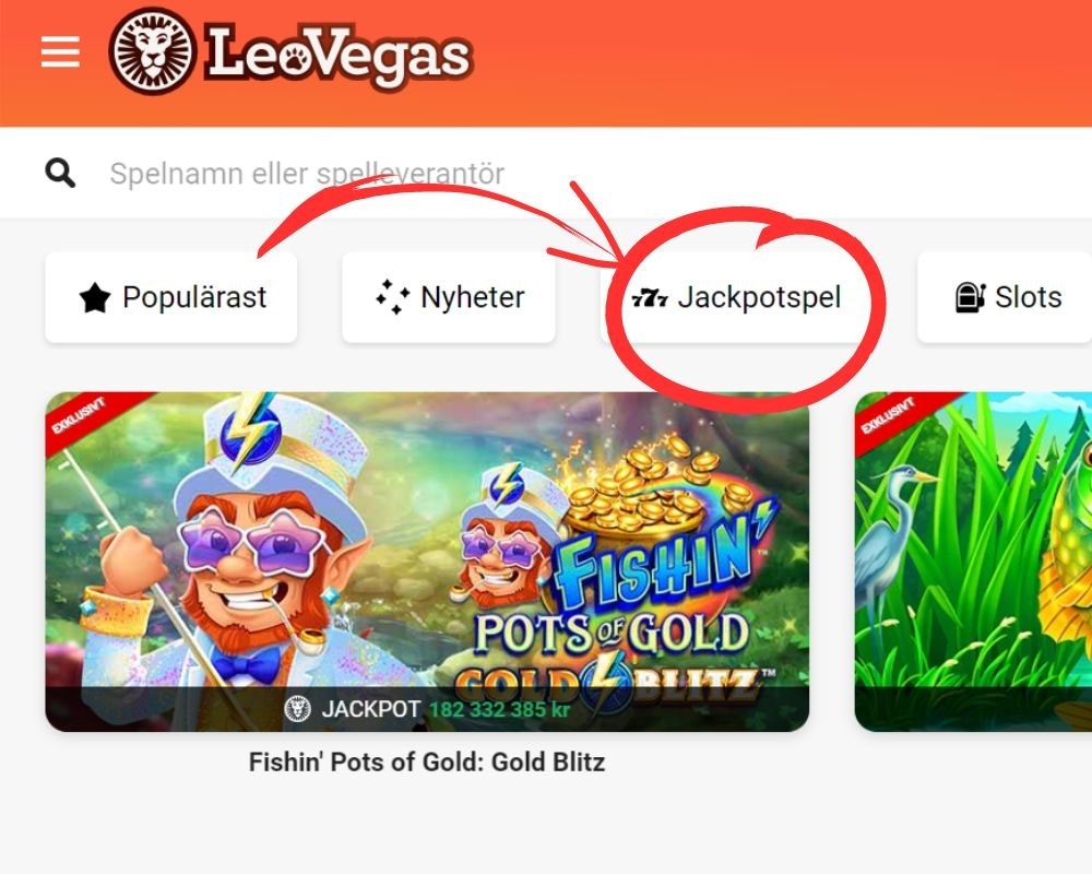 Vart man hittar Jackpots hos leovegas