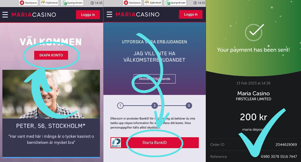 Maria casino registrering