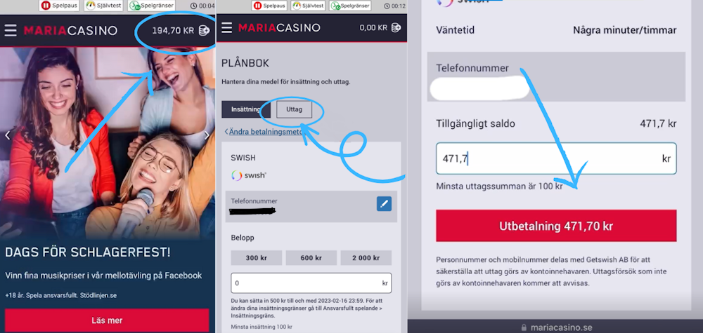 Maria Casino uttag