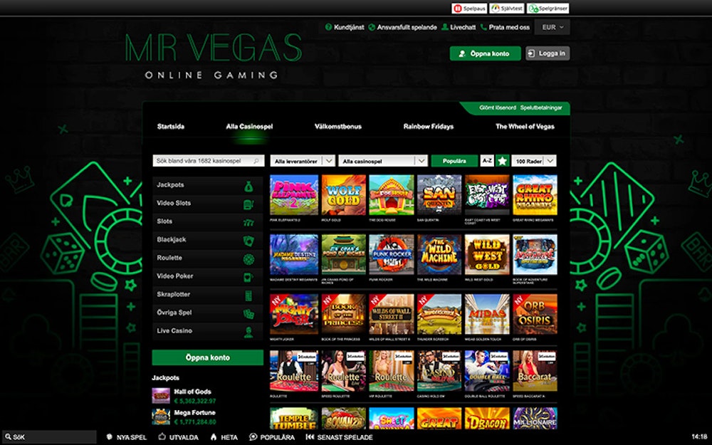 Mr Vegas casino spelutbud