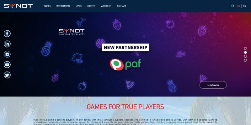 SYNOT Games spel kommer till Paf