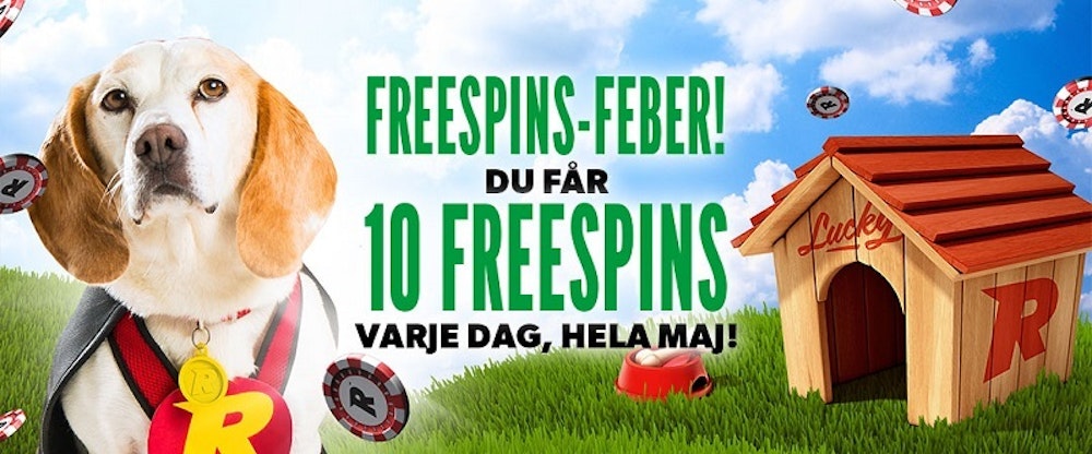 Nya spelare får 10 Free Spins varje dag hela Maj hos Rizk