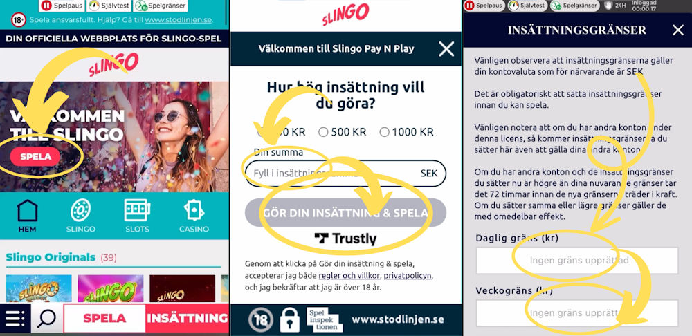 Slingo Casino registrering