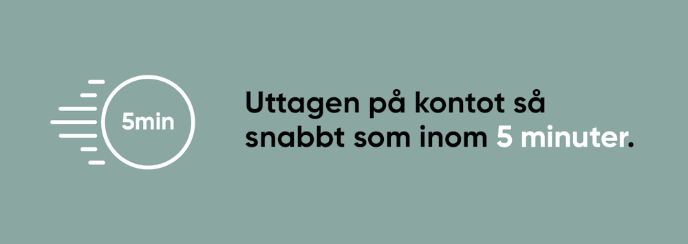 Pengarna på ditt bankkonto inom 5 minuter