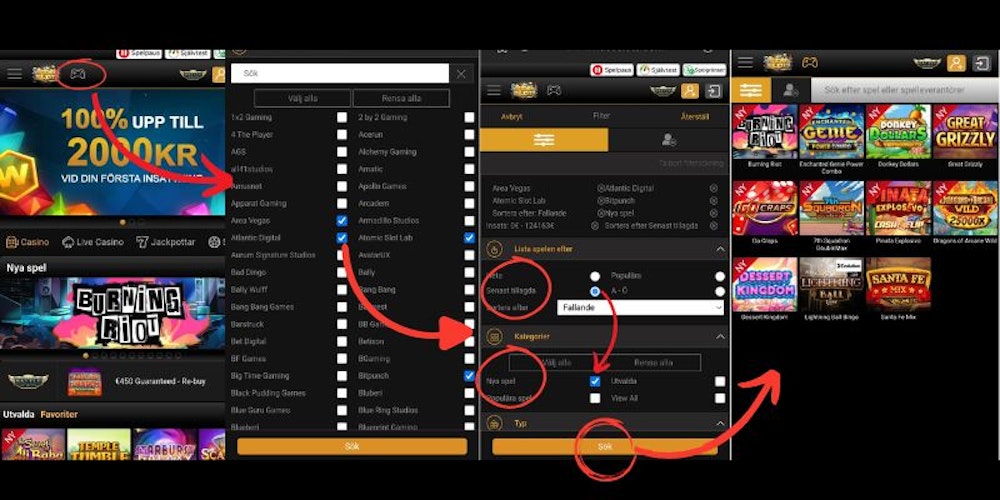 Videoslots avancerade sökfilter